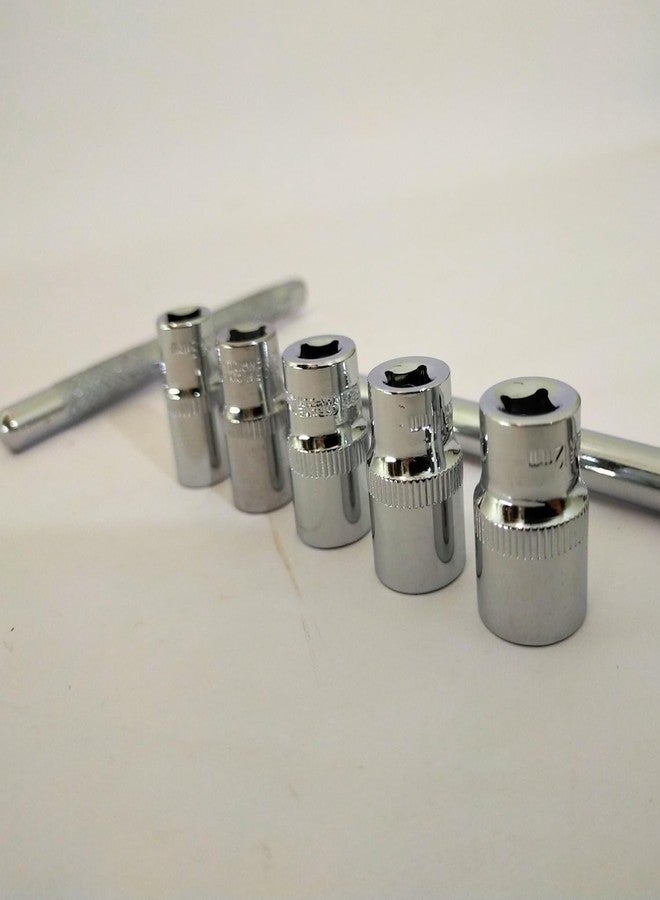 BYTE FORGE T-Handle 1/4 Drive Socket Set, 8mm, 9mm, 10mm, 11mm, 12mm - Image 2
